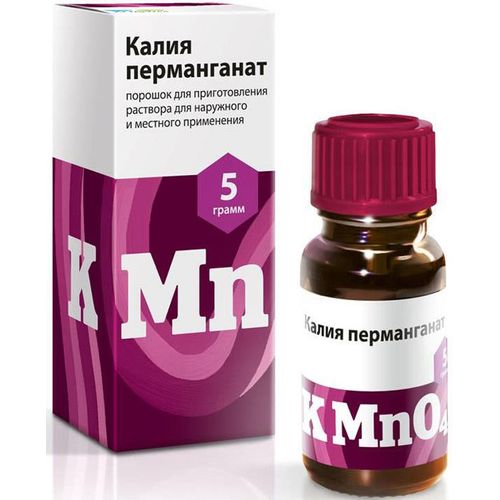КАЛИЯ ПЕРМАНГАНАТ ПОРОШОК ДЛЯ ПРИГОТОВЛЕНИЯ РАСТВОРА ДЛЯ МЕСТНОГО И НАРУЖНОГО ПРИМЕНЕНИЯ  5 Г №1