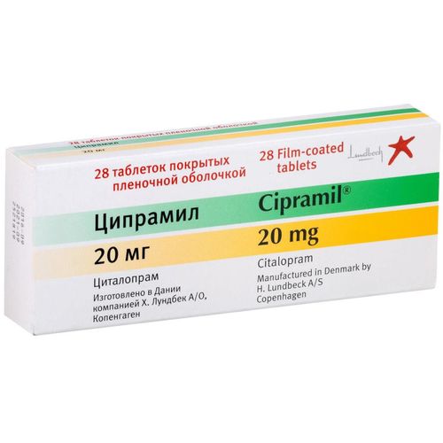 ЦИПРАМИЛ ТАБЛЕТКИ ПОКРЫТЫЕ ОБОЛОЧКОЙ 20 МГ   №28