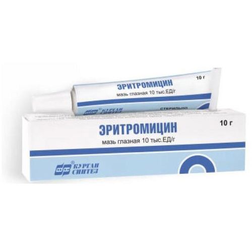 ЭРИТРОМИЦИН МАЗЬ ГЛАЗНАЯ 10 ТЫС.ЕД/Г 10 Г №1