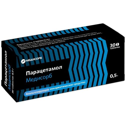 ПАРАЦЕТАМОЛ МЕДИСОРБ ТАБЛЕТКИ 500 МГ   №30