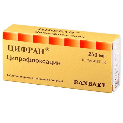 ЦИФРАН ТАБЛЕТКИ ПОКРЫТЫЕ ОБОЛОЧКОЙ 250 МГ   №10
