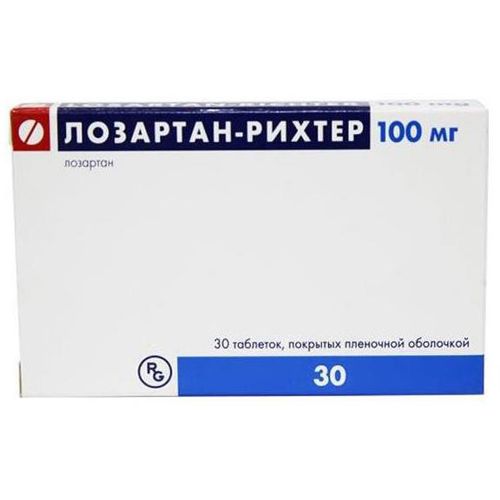 ЛОЗАРТАН-РИХТЕР ТАБЛЕТКИ ПОКРЫТЫЕ ПЛЕНОЧНОЙ ОБОЛОЧКОЙ 100 МГ   №30