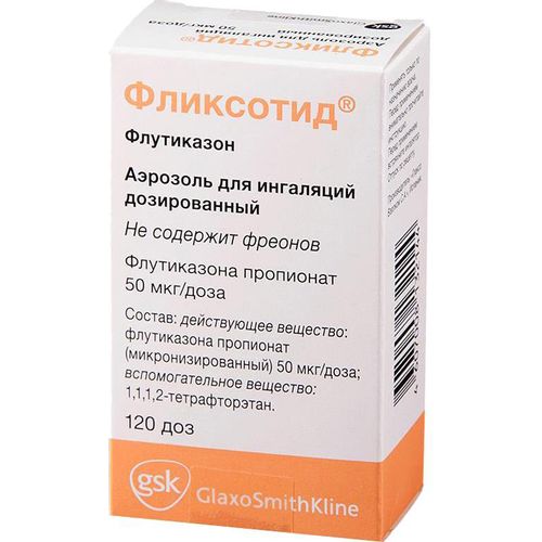 ФЛИКСОТИД АЭРОЗОЛЬ ДЛЯ ИНГАЛЯЦИЙ ДОЗИРОВАННЫЙ 250 МКГ/ДОЗА   120 ДОЗ №1