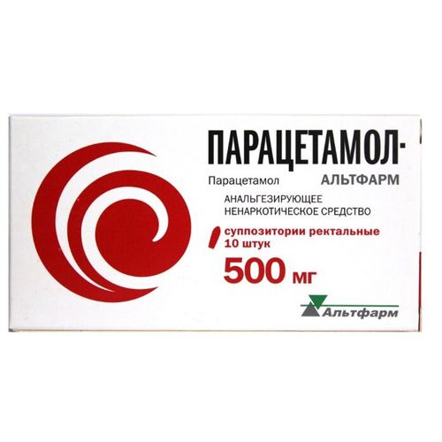 ПАРАЦЕТАМОЛ-АЛЬТФАРМ СУППОЗИТОРИИ РЕКТАЛЬНЫЕ 0,5 Г   №10