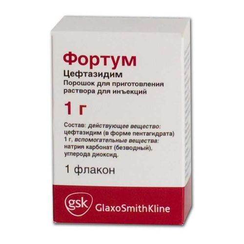 ФОРТУМ ПОРОШОК ДЛЯ ПРИГОТОВЛЕНИЯ РАСТВОРА ДЛЯ ИНЪЕКЦИЙ 1 Г   №1
