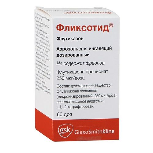 ФЛИКСОТИД АЭРОЗОЛЬ ДЛЯ ИНГАЛЯЦИЙ ДОЗИРОВАННЫЙ 250 МКГ/ДОЗА   60 ДОЗ №1