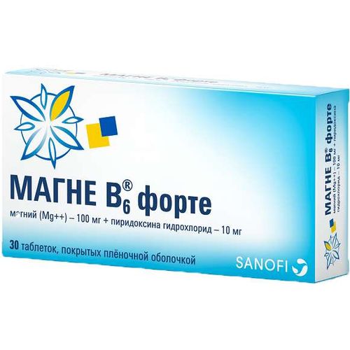 МАГНЕ B6 ФОРТЕ ТАБЛЕТКИ ПОКРЫТЫЕ ПЛЕНОЧНОЙ ОБОЛОЧКОЙ    №30