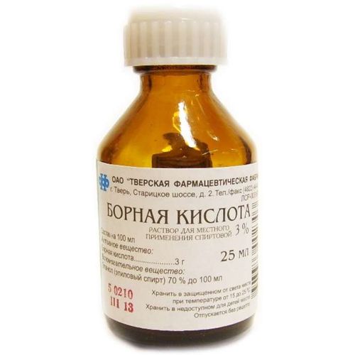 БОРНОЙ КИСЛОТЫ РАСТВОР СПИРТОВОЙ РАСТВОР ДЛЯ НАРУЖНОГО ПРИМЕНЕНИЯ [СПИРТОВОЙ] 30 МГ/МЛ 25 МЛ №1