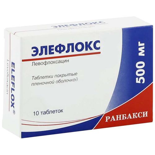 ЭЛЕФЛОКС ТАБЛЕТКИ ПОКРЫТЫЕ ОБОЛОЧКОЙ 500 МГ   №10