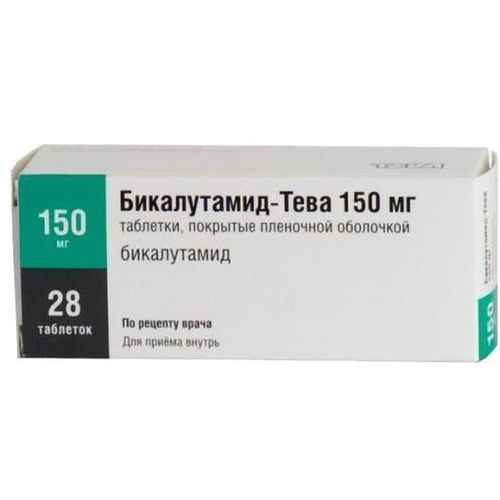 БИКАЛУТАМИД-ТЕВА ТАБЛЕТКИ ПОКРЫТЫЕ ПЛЕНОЧНОЙ ОБОЛОЧКОЙ 150 МГ №28