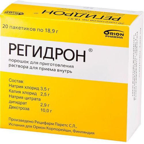 РЕГИДРОН ПОРОШОК ДЛЯ ПРИГОТОВЛЕНИЯ РАСТВОРА ДЛЯ ПРИЕМА ВНУТРЬ 18,9 Г №20