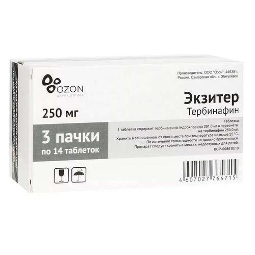 ЭКЗИТЕР ТАБЛЕТКИ 250 МГ №42