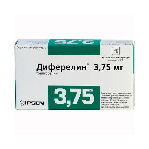 ДИФЕРЕЛИН ЛИОФИЛИЗАТ ДЛЯ ПРИГОТОВЛЕНИЯ СУСПЕНЗИИ ДЛЯ ВНУТРИМЫШЕЧНОГО ВВЕДЕНИЯ 3,75 МГ   №1