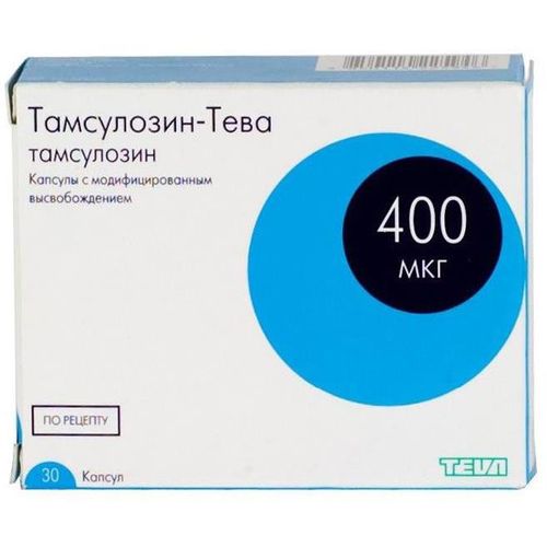 ТАМСУЛОЗИН-ТЕВА КАПСУЛЫ С МОДИФИЦИРОВАННЫМ ВЫСВОБОЖДЕНИЕМ 0,4 МГ   №30