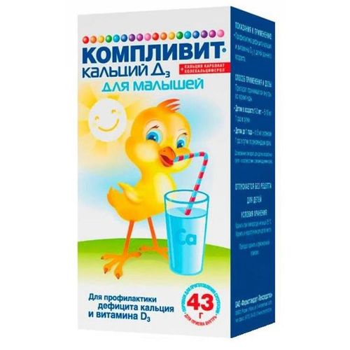 ЮНИВИТ КАЛЬЦИЙ Д3 ДЛЯ МАЛЫШЕЙ ПОРОШОК ДЛЯ ПРИГОТОВЛЕНИЯ СУСПЕНЗИИ ДЛЯ ПРИЕМА ВНУТРЬ 200 МГ+50 МЕ/5 МЛ 43 Г №1