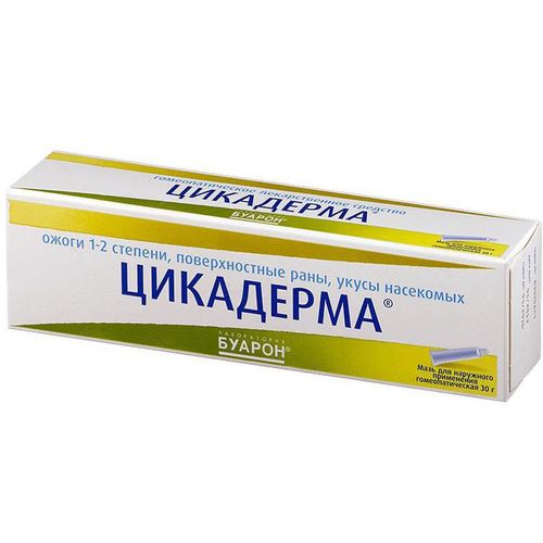 ЦИКАДЕРМА МАЗЬ ДЛЯ НАРУЖНОГО ПРИМЕНЕНИЯ ГОМЕОПАТИЧЕСКАЯ  30 Г №1
