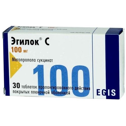 ЭГИЛОК С ТАБЛЕТКИ ПРОЛОНГИРОВАННОГО ДЕЙСТВИЯ ПОКРЫТЫЕ ПЛЕНОЧНОЙ ОБОЛОЧКОЙ 100 МГ   №30