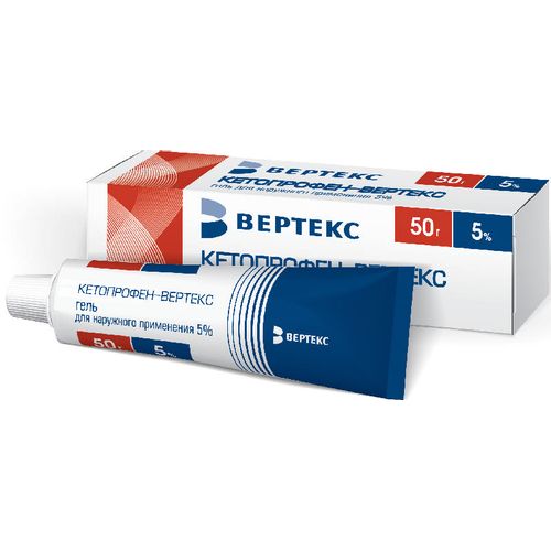 КЕТОПРОФЕН-ВЕРТЕКС ГЕЛЬ ДЛЯ НАРУЖНОГО ПРИМЕНЕНИЯ 5% 50 Г №1
