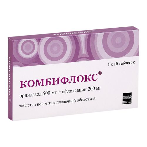 КОМБИФЛОКС ТАБЛЕТКИ ПОКРЫТЫЕ ПЛЕНОЧНОЙ ОБОЛОЧКОЙ 500 МГ+200 МГ   №10