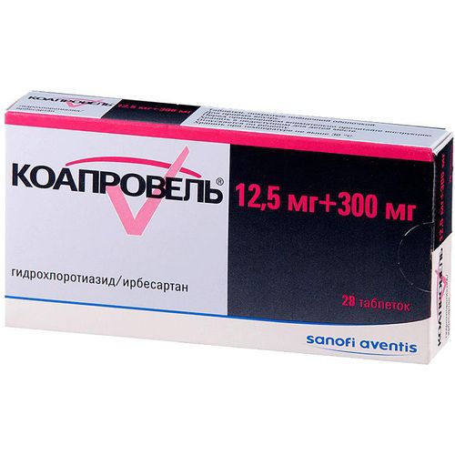 КОАПРОВЕЛЬ ТАБЛЕТКИ ПОКРЫТЫЕ ПЛЕНОЧНОЙ ОБОЛОЧКОЙ 12,5 МГ+300 МГ   №28