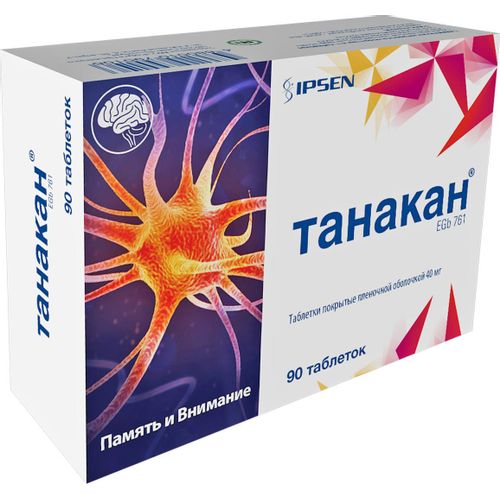 ТАНАКАН ТАБЛЕТКИ ПОКРЫТЫЕ ПЛЕНОЧНОЙ ОБОЛОЧКОЙ 40 МГ   №90
