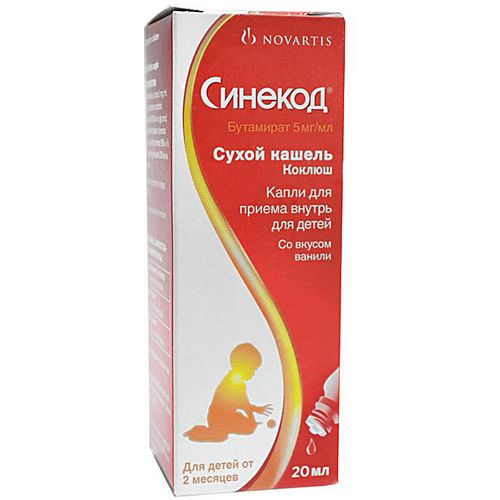 СИНЕКОД КАПЛИ ДЛЯ ПРИЕМА ВНУТРЬ [ДЛЯ ДЕТЕЙ] 5 МГ/МЛ 20 МЛ №1
