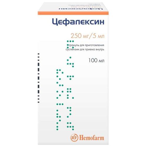 ЦЕФАЛЕКСИН ГРАНУЛЫ ДЛЯ ПРИГОТОВЛЕНИЯ СУСПЕНЗИИ ДЛЯ ПРИЕМА ВНУТРЬ 250 МГ/5 МЛ 40 Г №1