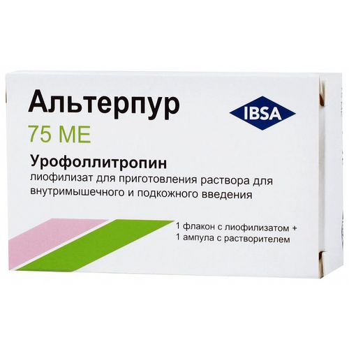 АЛЬТЕРПУР ЛИОФИЛИЗАТ ДЛЯ ПРИГОТОВЛЕНИЯ РАСТВОРА ДЛЯ ВНУТРИМЫШЕЧНОГО И ПОДКОЖНОГО ВВЕДЕНИЯ 75 МЕ 1 МЛ №1