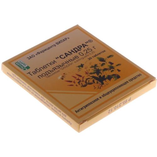 САНДРА ТАБЛЕТКИ ПОДЪЯЗЫЧНЫЕ ГОМЕОПАТИЧЕСКИЕ    №30