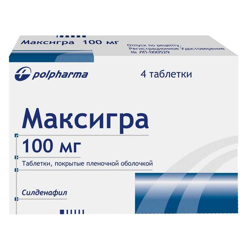 МАКСИГРА ТАБЛЕТКИ ПОКРЫТЫЕ ОБОЛОЧКОЙ 100 МГ   №4
