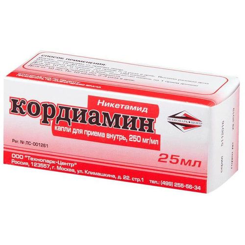 КОРДИАМИН КАПЛИ ДЛЯ ПРИЕМА ВНУТРЬ 250 МГ/МЛ 25 МЛ №1