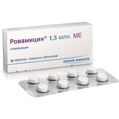 РОВАМИЦИН ТАБЛЕТКИ ПОКРЫТЫЕ ПЛЕНОЧНОЙ ОБОЛОЧКОЙ 1,5 МЛН.МЕ   №16