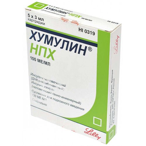 ХУМУЛИН НПХ СУСПЕНЗИЯ ДЛЯ ПОДКОЖНОГО ВВЕДЕНИЯ 100 МЕ/МЛ 3 МЛ №5