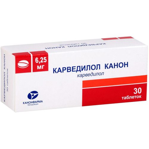 КАРВЕДИЛОЛ КАНОН ТАБЛЕТКИ 6,25 МГ   №30