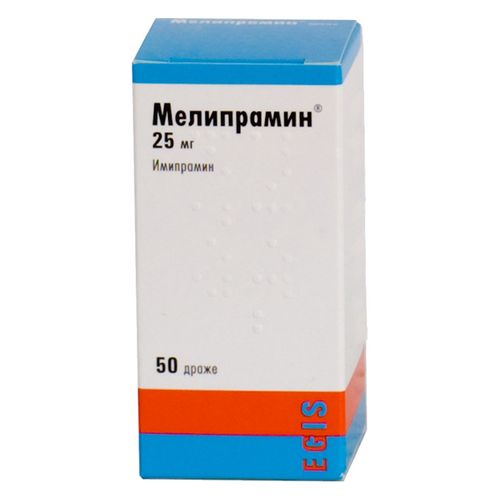 МЕЛИПРАМИН ТАБЛЕТКИ ПОКРЫТЫЕ ПЛЕНОЧНОЙ ОБОЛОЧКОЙ 25 МГ   №50