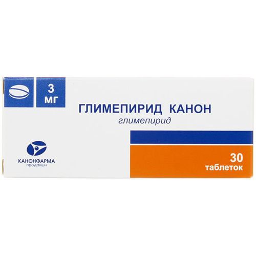 ГЛИМЕПИРИД КАНОН ТАБЛЕТКИ 3 МГ   №30