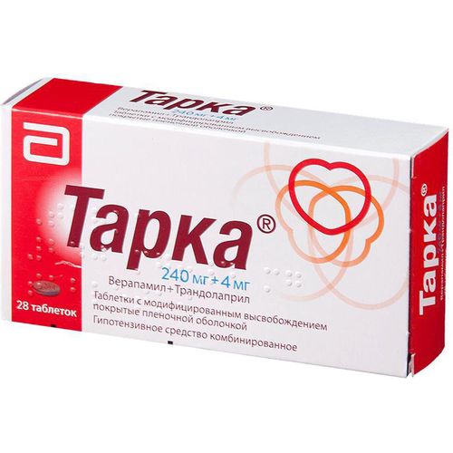 ТАРКА ТАБЛЕТКИ С МОДИФИЦИРОВАННЫМ ВЫСВОБОЖДЕНИЕМ ПОКРЫТЫЕ ПЛЕНОЧНОЙ ОБОЛОЧКОЙ 240 МГ+4 МГ №28