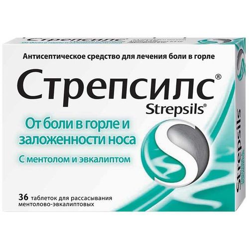 СТРЕПСИЛС С МЕНТОЛОМ И ЭВКАЛИПТОМ ТАБЛЕТКИ ДЛЯ РАССАСЫВАНИЯ [МЕНТОЛ-ЭВКАЛИПТ]    №36