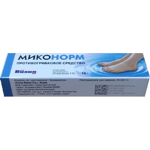 МИКОНОРМ КРЕМ ДЛЯ НАРУЖНОГО ПРИМЕНЕНИЯ 10 МГ/Г 15 Г №1