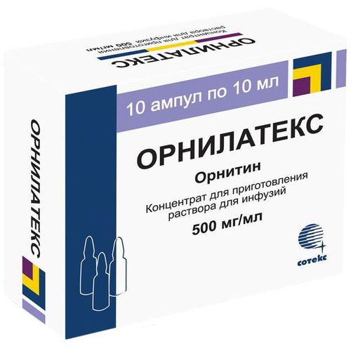 ОРНИЛАТЕКС КОНЦЕНТРАТ ДЛЯ ПРИГОТОВЛЕНИЯ РАСТВОРА ДЛЯ ИНФУЗИЙ 500 МГ/МЛ 10 МЛ №10