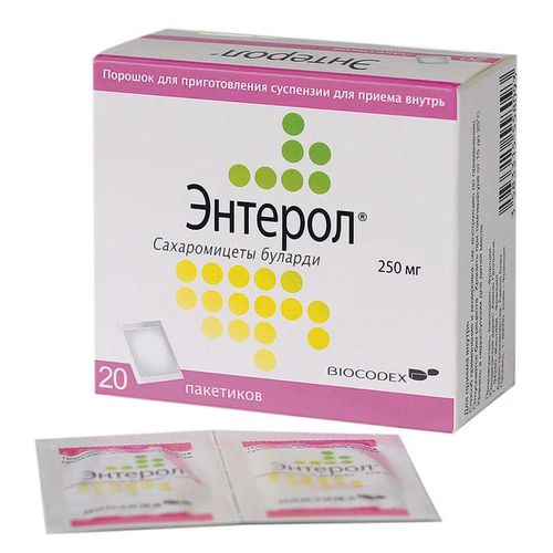 ЭНТЕРОЛ ПОРОШОК ДЛЯ ПРИГОТОВЛЕНИЯ РАСТВОРА ДЛЯ ПРИЕМА ВНУТРЬ 250 МГ 765 МГ №20