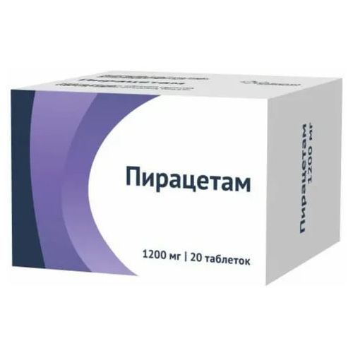 ПИРАЦЕТАМ ТАБЛЕТКИ ПОКРЫТЫЕ ПЛЕНОЧНОЙ ОБОЛОЧКОЙ 1200 МГ   №20