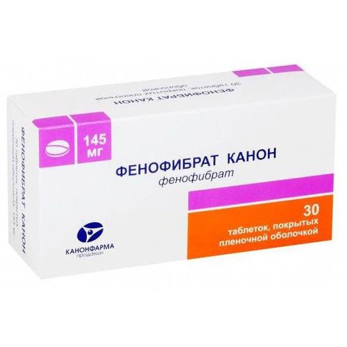 ФЕНОФИБРАТ КАНОН ТАБЛЕТКИ ПОКРЫТЫЕ ПЛЕНОЧНОЙ ОБОЛОЧКОЙ 145 МГ   №30