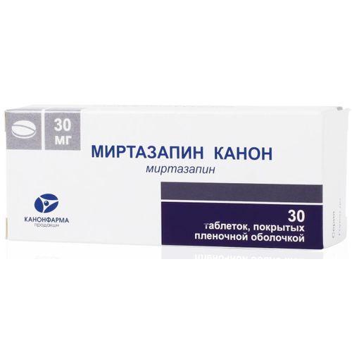 МИРТАЗАПИН КАНОН ТАБЛЕТКИ ПОКРЫТЫЕ ПЛЕНОЧНОЙ ОБОЛОЧКОЙ 30 МГ   №30