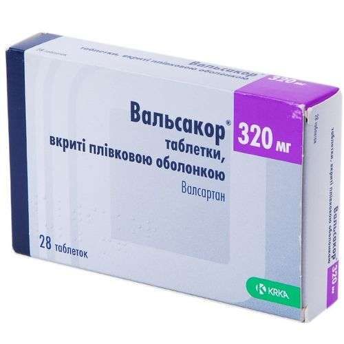 ВАЛЬСАКОР ТАБЛЕТКИ ПОКРЫТЫЕ ПЛЕНОЧНОЙ ОБОЛОЧКОЙ 320 МГ   №28
