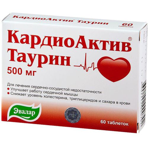 ЭВАЛАР КАРДИОАКТИВ ТАУРИН ТАБЛЕТКИ 500 МГ   №60