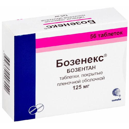 БОЗЕНЕКС ТАБЛЕТКИ ПОКРЫТЫЕ КИШЕЧНОРАСТВОРИМОЙ ПЛЕНОЧНОЙ ОБОЛОЧКОЙ 125 МГ №56