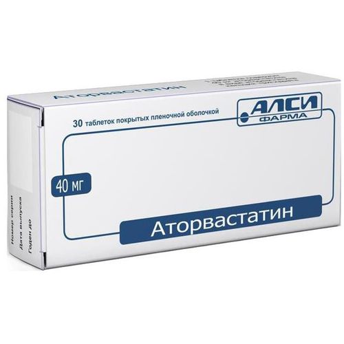 АТОРВАСТАТИН КАНОН ТАБЛЕТКИ ПОКРЫТЫЕ ОБОЛОЧКОЙ 40 МГ   №30