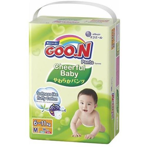 GOON CHEERFUL BABY ПОДГУЗНИКИ-ТРУСИКИ M (6-11КГ) ПОДГУЗНИКИ ДЕТСКИЕ-ТРУСЫ №58