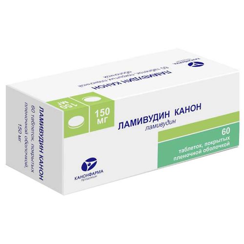 ЛАМИВУДИН КАНОН ТАБЛЕТКИ ПОКРЫТЫЕ ПЛЕНОЧНОЙ ОБОЛОЧКОЙ 150 МГ №60